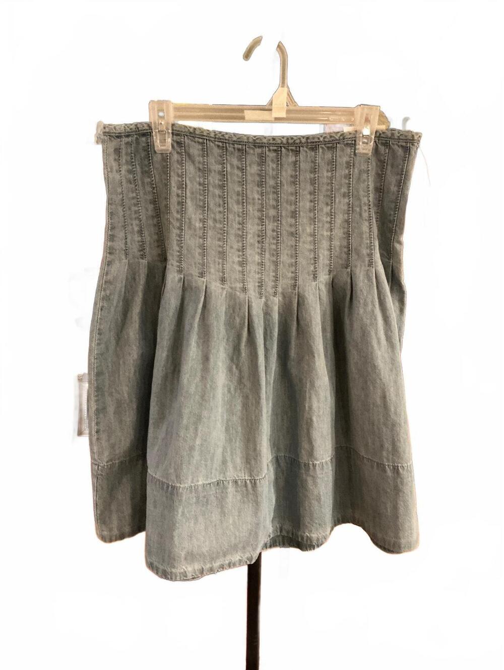 #FP108 NWT We The Free Peyton Pintuck Denim Midi Skirt, Size 14